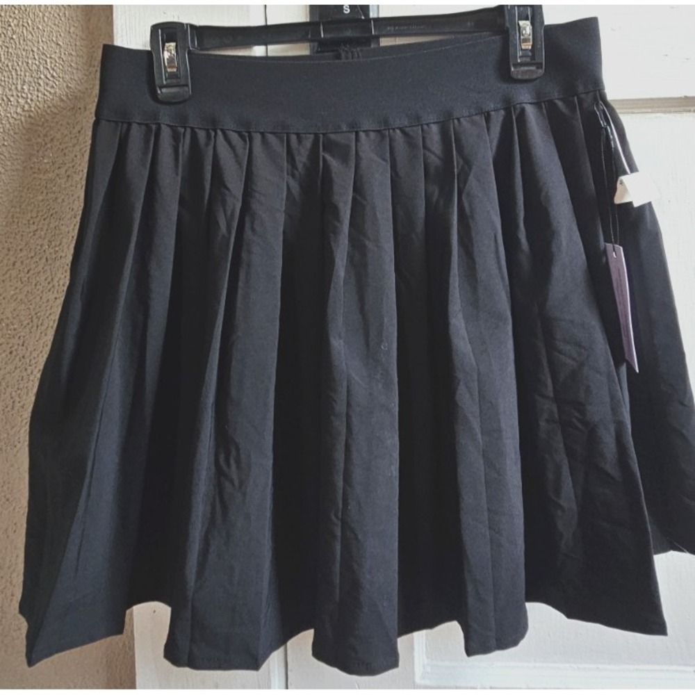 NWT‎ better/together Women's XL Pleated skirt + liner black elastic waist band